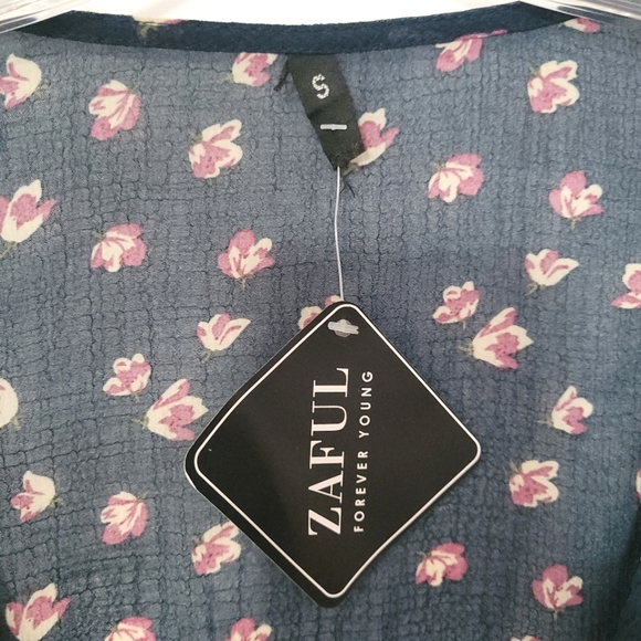 Zaful Flare Sleeve Front Tie Crop Cardigan S - Picture 4 of 6